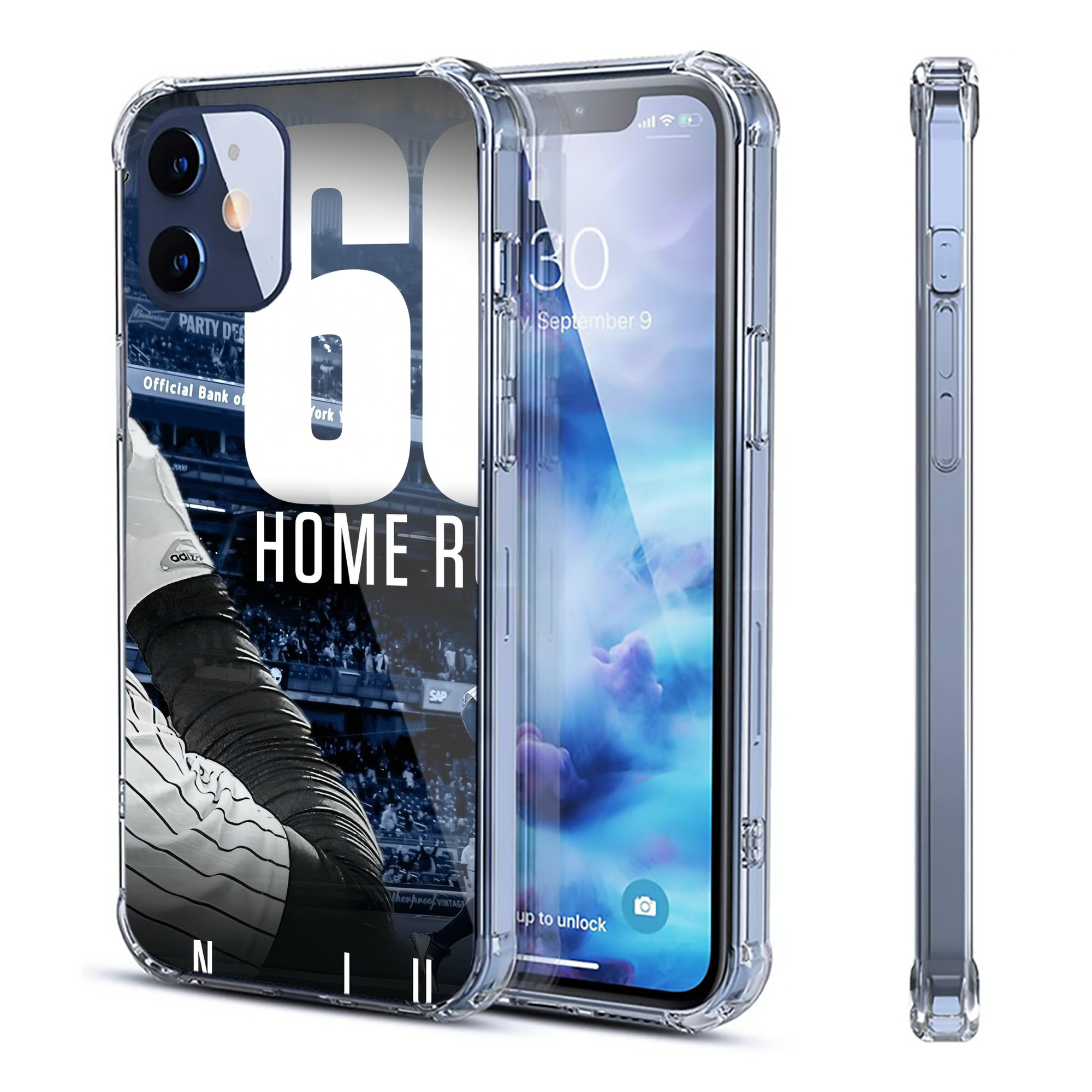 Aaron Judge 60 Home Runs 1 Clear IPhone 12 Case – Soft TPU With UV Print – Enhanced Drop Protection, Precise Fit, Anti-Fingerprint, Customizable Design, Scratch-Resistant, Yellow-Resistant